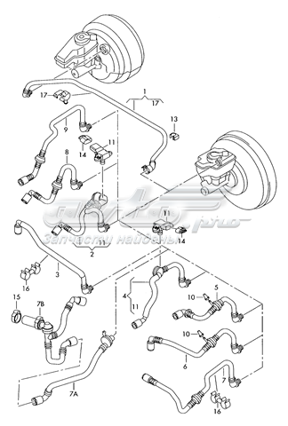 Tubo, vacío de booster VAG 1K0612041FL