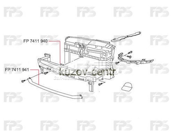 FP 7411 941 FPS refuerzo parachoque delantero