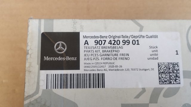 A9074209901 Mercedes Pastillas delanteras