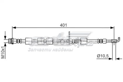 4111332 Metzger tubo flexible de frenos delantero derecho