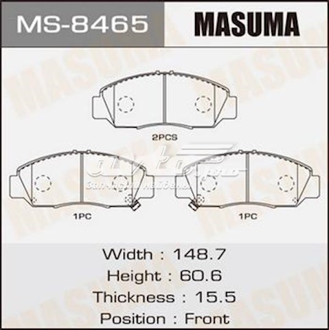 Pastillas de freno delanteras de disco MASUMA MS8465
