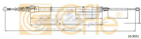 10.9051 Cofle cable de freno de mano trasero derecho/izquierdo