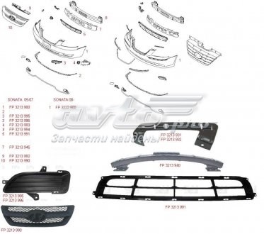 Cubierta del panel frontal (Calibrador De Radiador) Superior para Hyundai Sonata (NF)