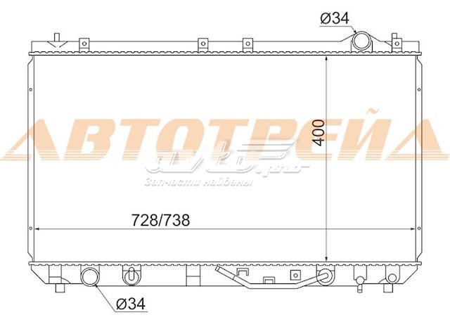 TY0003MCV20 SAT radiador refrigeración del motor