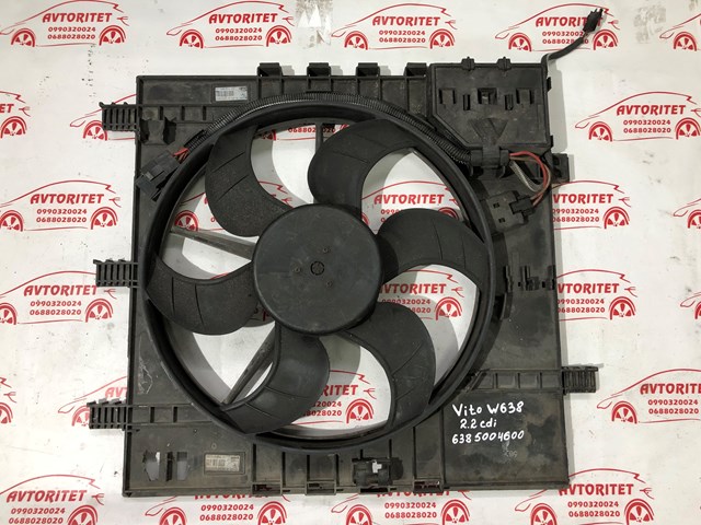 6385004600 Mercedes difusor de radiador, ventilador de refrigeración, condensador del aire acondicionado, completo con motor y rodete