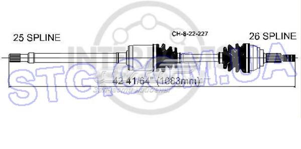 Árbol de transmisión delantero derecho para Chrysler Pacifica 