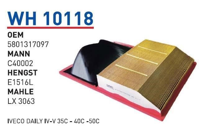 WH10118 Wunder Filtro de aire de motor