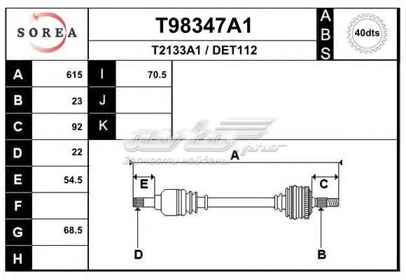 T98347A1 EAI árbol de transmisión delantero izquierdo