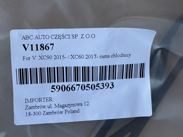 Marco de montaje del radiador Volvo 31657366 precio, desde 132,13 EUR