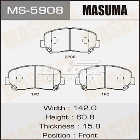 Pastillas de freno delanteras de disco MASUMA MS5908