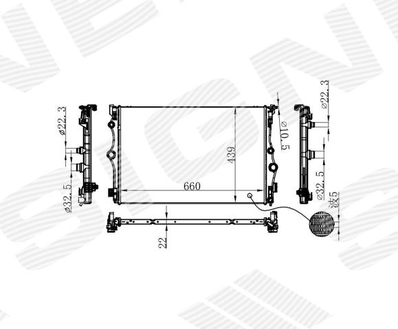 RA67210Q Signeda radiador refrigeración del motor