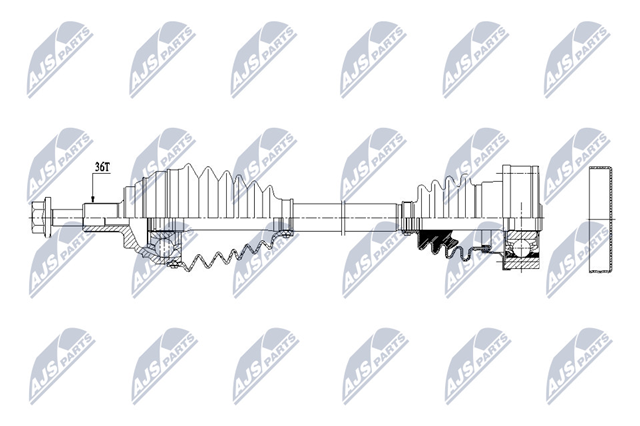 NPW-VW-149 NTY árbol de transmisión delantero derecho