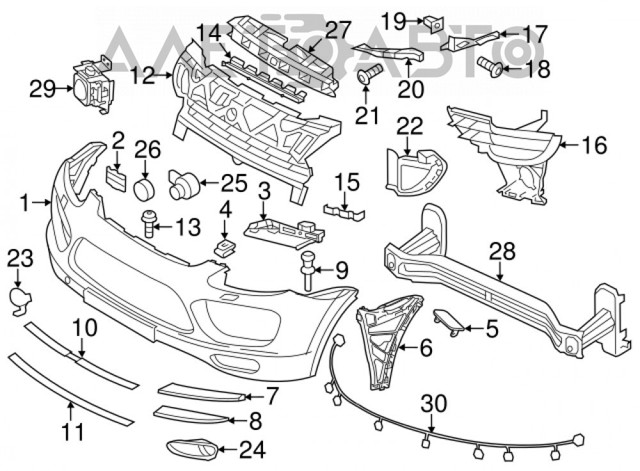 Soporte, faro principal delantero derecho Porsche Cayenne 2 (92A)