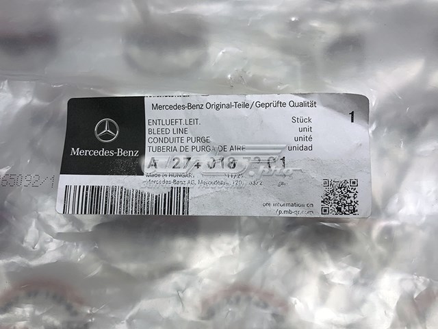 Manguera de ventilación del cárter Mercedes A2740187201