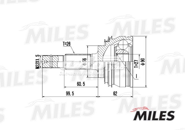 GA20472 Miles junta homocinética exterior delantera