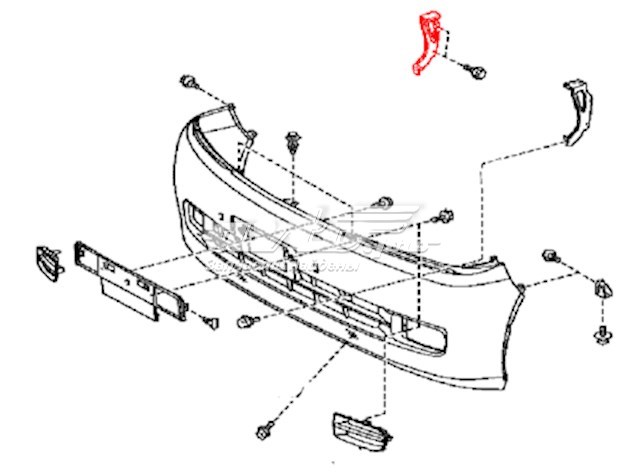 Soporte de paragolpes delantero derecho Toyota Hiace 4 (H1, H2)