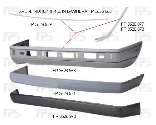 Embellecedor central del parachoques trasero FP3526979P FPS