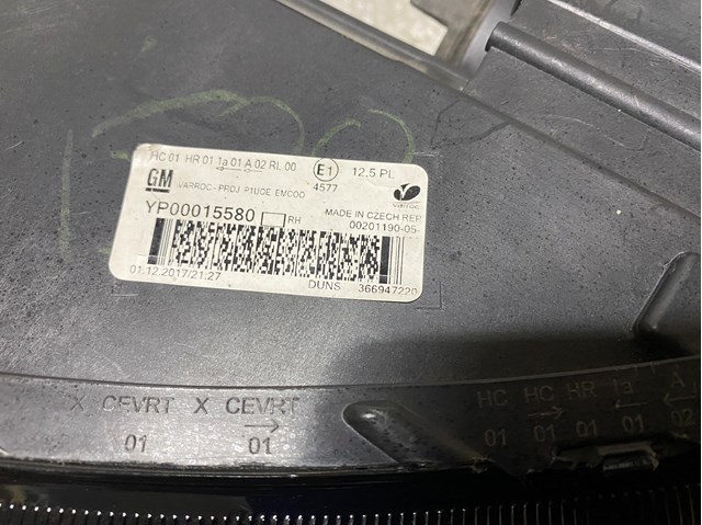 YP00015580 Peugeot/Citroen Luz derecha