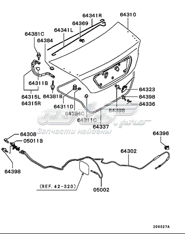 Goma de contorno del maletero MITSUBISHI MR526269