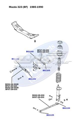 BG1100 Belgum suspensión, barra transversal trasera, interior