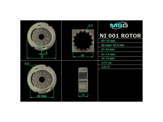Comprar NI001ROTOR MSG Rotor de bomba de dirección asistida