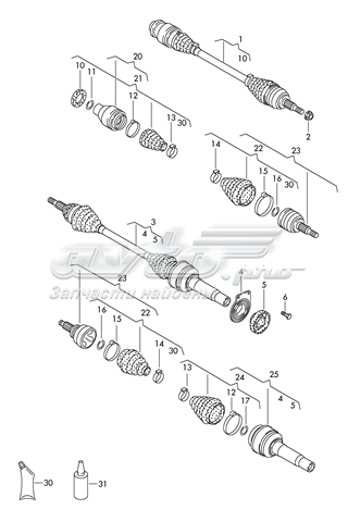 Semieje de transmisión intermedio VAG 0A5409343B