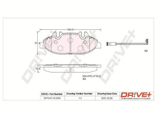 DP1010.10.0899 Dr!ve+ pastillas de freno delanteras