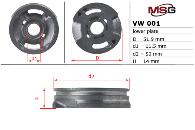 Juego de reparación de bomba de dirección hidráulica MSG VW001LPLATE precio, desde 4,45 EUR