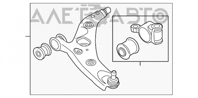 Brazo inferior izquierdo de la suspensión delantera KB7W34350H Mazda