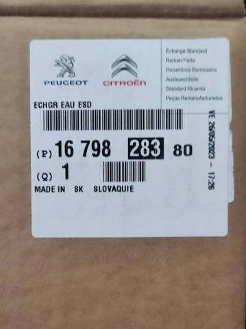 Enfriador de recirculación de gases de escape EGR 1679828380 Peugeot/Citroen