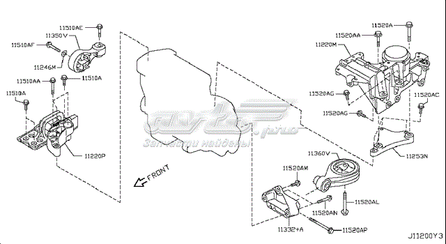 Comprar 11360JD70A Nissan/Infiniti Soporte de motor trasero