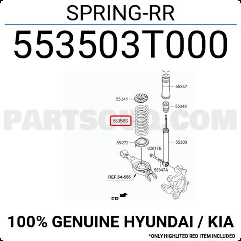 553503T000 Hyundai/Kia muelle de suspensión eje trasero