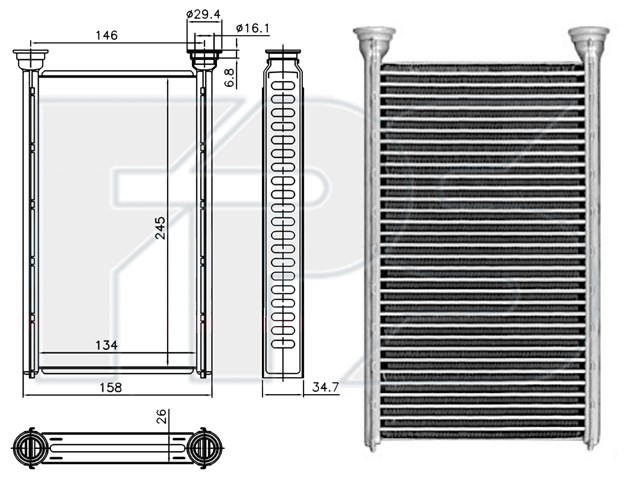 FP 46 N116-AV FPS radiador de calefacción