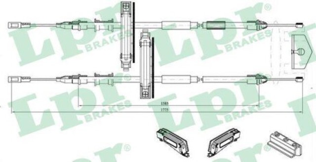 C0224B LPR cable de freno de mano trasero derecho/izquierdo