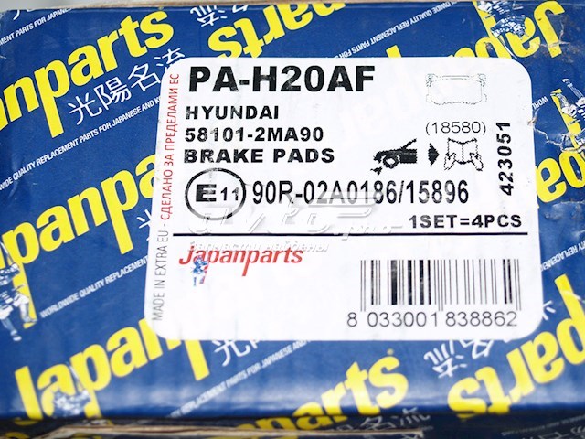 PA-H20AF Japan Parts pastillas de freno delanteras