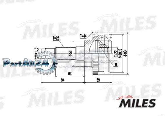 GA20215 Miles junta homocinética exterior delantera