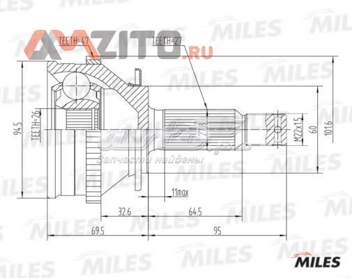 GA20553 Miles junta homocinética exterior delantera