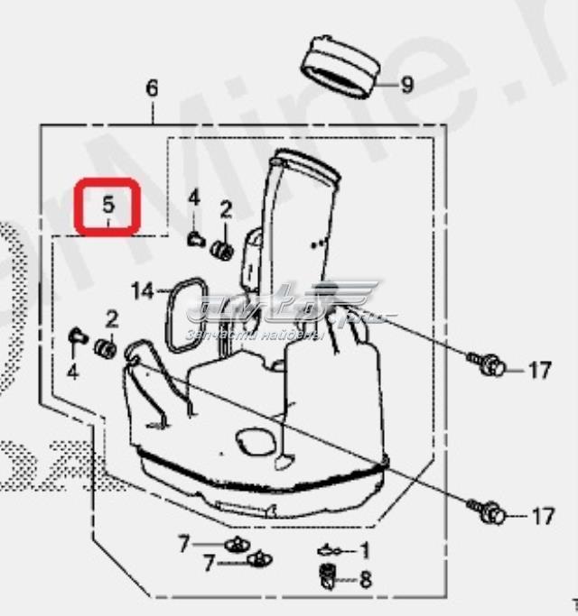 Resonador, filtro de aire HONDA 172305A2A00