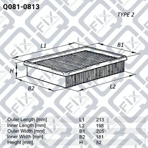 Q0810813 Q-fix Filtro de aire de motor