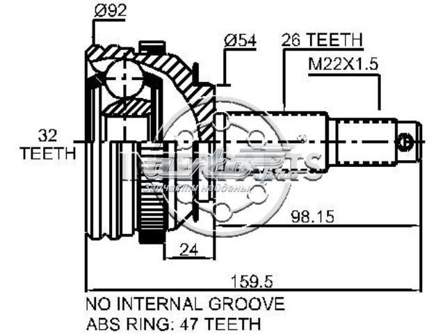 CH122077AL Interparts junta homocinética exterior delantera