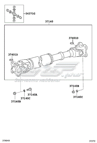 371400K030 Toyota árbol cardán, eje delantero