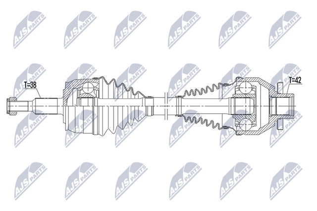 NPW-VW-139 NTY árbol de transmisión delantero izquierdo