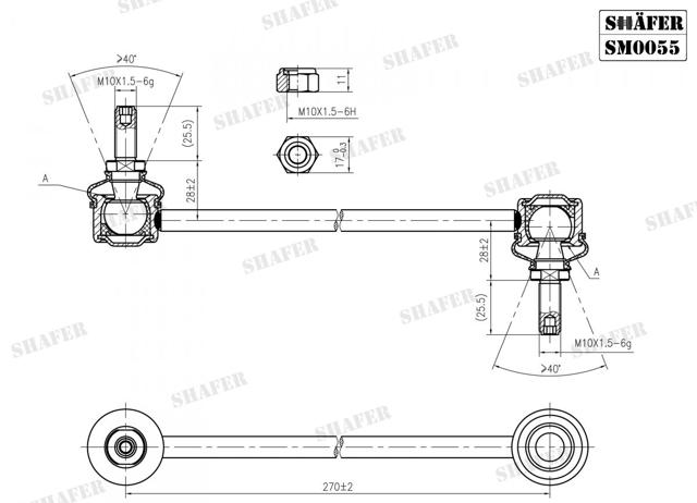 SM0055 Shafer soporte de barra estabilizadora delantera