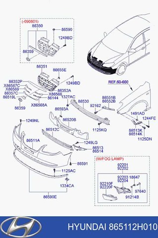 Parachoques Hyundai/Kia 865112H010