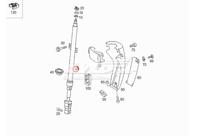 Columna De Direcсión superior Mercedes Sprinter 2-T (901, 902)