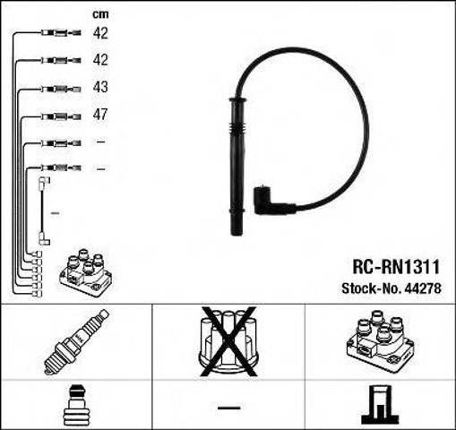 RCRN1311 NGK Cables de alta tensión, juego