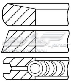 Juego de aros de pistón para 1 cilindro, STD Toyota Land Cruiser (J12)