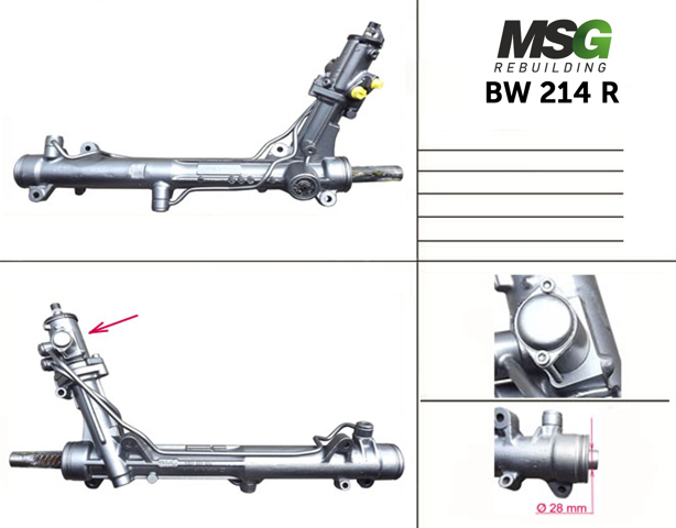 BW214R MSG Rebuilding Cremallera caja de direccion
