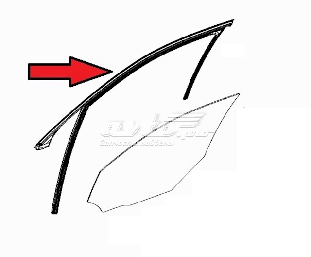 Guía de vidrio para el marco de la puerta delantera izquierda para Mercedes E (W212)
