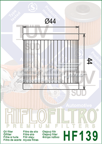 HF139 Hiflofiltro Filtro aceite
